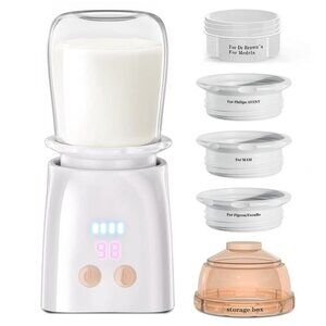 Fast Heating Portable Bottle Warmer with 4 Adapters, Rechargeable Travel